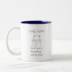 Levendige Mok met kat van twee-ton koffie