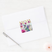 Levendige Mom Hummingbird Vierkante Sticker (Envelop)
