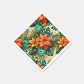Levendige Monstera & Poinsettia Découpage servette Servet (Hoek)
