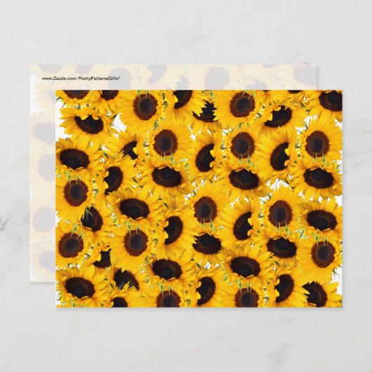 Levendige mooie zonnebloemen Natuur Floral Pattern Briefkaart (Voorkant / Achterkant)