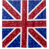 Levendige Mozaïek Union Jack Flag Glas in lood Douchegordijn (Voorkant)