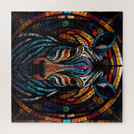 Levendige Mozaïek Zebra Legpuzzel (Horizontaal)