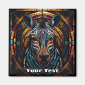 Levendige Mozaïek Zebra Magneet (Voorkant)