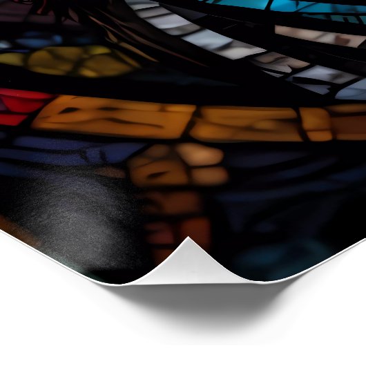 Levendige Mozaïek Zebra Perfect Poster (Hoek)