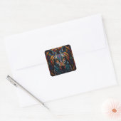 Levendige Mozaïek Zebra Vierkante Sticker (Envelop)
