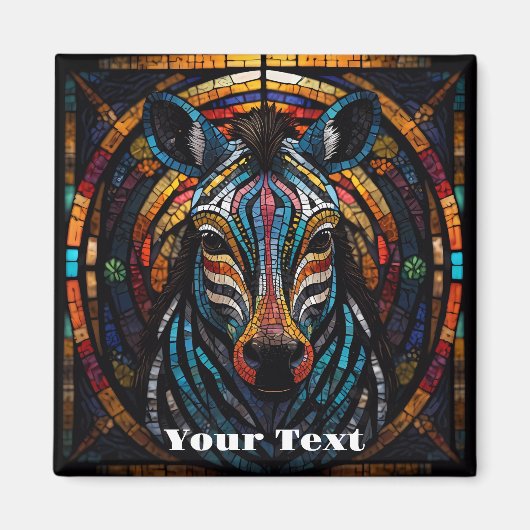 Levendige Mozaïek Zebravink Magneet (Voorkant)
