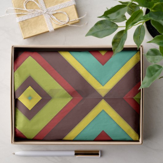 Levendige multi-gekleurde diagonale strepen geomet tissuepapier (Geschenk)