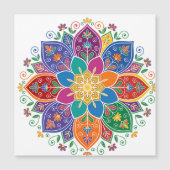 Levendige multi-kleur bloemrijke Mandala vector ku (Voorkant)