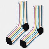 Levendige Multi-Kleur Verticale Strepen Sokken (Links)