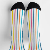 Levendige Multi-Kleur Verticale Strepen Sokken (Top)