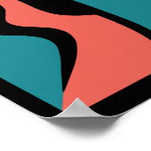 Levendige multicolor kubistische abstracte gezicht poster (Hoek)