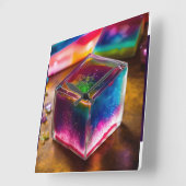 "Levendige multicolor wandklok kubus: tijd in Tech (Hoek)