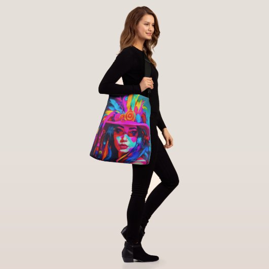 Levendige muze crossbody tas (Op model)