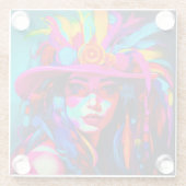 Levendige muze glazen onderzetter (Achterkant)