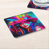 Levendige muze kartonnen onderzetters (Schuin)