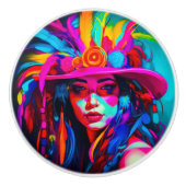 Levendige muze keramische knop (Voorkant)