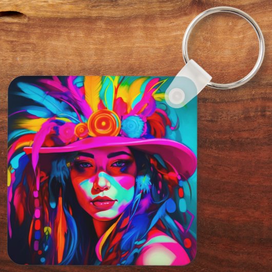 Levendige muze sleutelhanger (Achterkant)