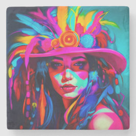 Levendige muze stenen onderzetter