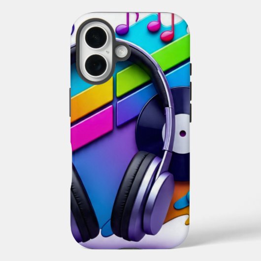 Levendige Muziek Vibes Telefoonhoes - Hoofdtelefoo Case-Mate iPhone Case (Achterkant)