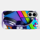 Levendige Muziek Vibes Telefoonhoes - Hoofdtelefoo Case-Mate iPhone Case (Achterkant (horizontaal))