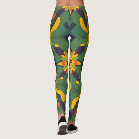 Levendige Naadloze Patroon Leggings - Bold Home De (Achterkant)
