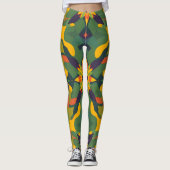 Levendige Naadloze Patroon Leggings - Bold Home De (Voorkant)