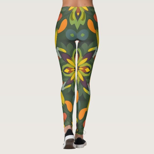 Levendige naadloze patroon Leggings - Organic Digi (Achterkant)