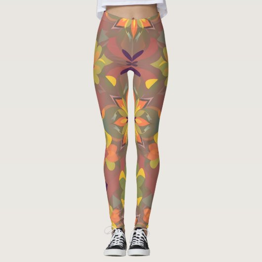 Levendige naadloze patroon Leggings - Zachte kleur (Voorkant)