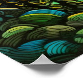 Levendige nachtelijke hemel bij zonsondergang poster (Hoek)