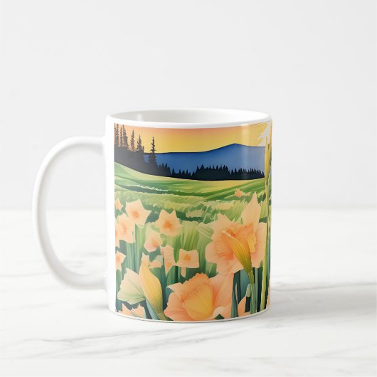 Levendige narcis weide koffiemok (Links)