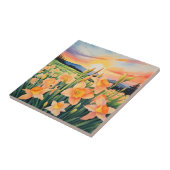 Levendige narcis weide tegeltje (Zijkant)