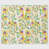 Levendige narcissen inpakpapier (Vlak)