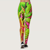 Levendige Natuur bladeren patroon Leggings (Achterkant)