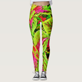 Levendige Natuur bladeren patroon Leggings