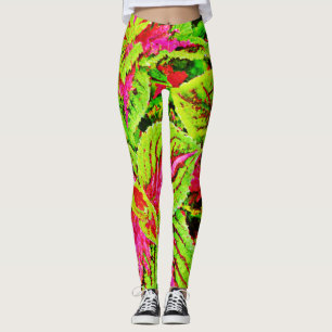 Levendige Natuur bladeren patroon Leggings