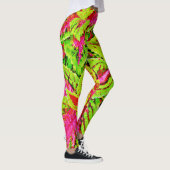 Levendige Natuur bladeren patroon Leggings (Rechts)