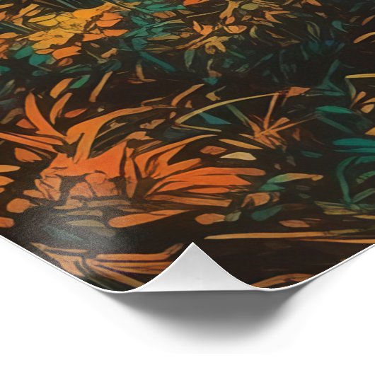 Levendige Natuur Bos Landschap Digitale Download Perfect Poster (Hoek)