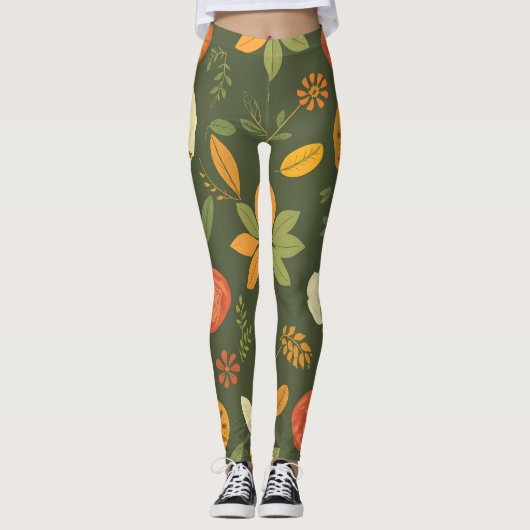 Levendige Natuur Leggings - Organic Digital Print (Voorkant)
