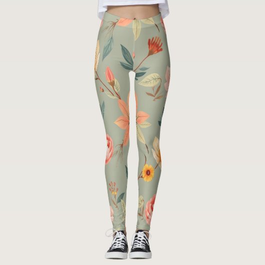 Levendige Natuur Leggings - Soft Digital Print (Voorkant)