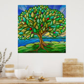 Levendige Natuur Tree of Life Decoratief Poster (Keuken)