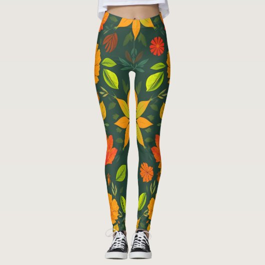 Levendige Natuurelementen Leggings (Voorkant)