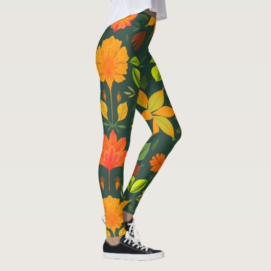 Levendige Natuurelementen Leggings (Rechts)