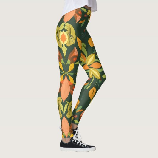 Levendige Natuurelementen Leggings (Rechts)