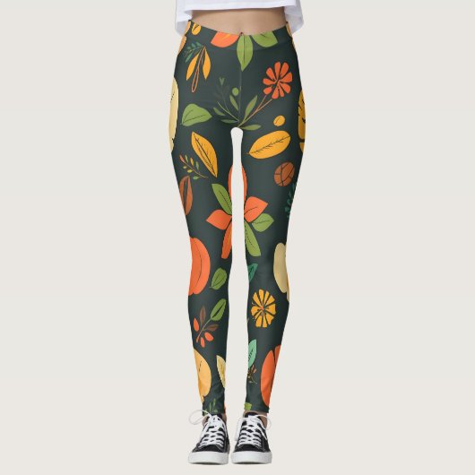Levendige Natuurelementen Leggings - Bold Digital  (Voorkant)