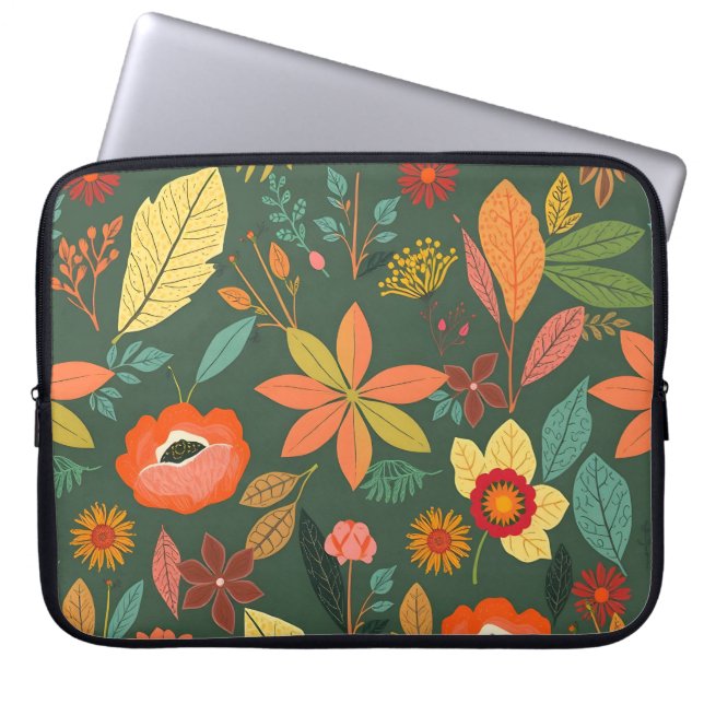 Levendige Natuurlijke Elementen Neopreen Laptop Mo Sleeve (Voorkant)