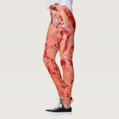 Levendige natuurlijke rode bladeren leggings (Links)