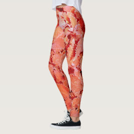 Levendige natuurlijke rode bladeren leggings