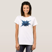 Levendige Navy Abstract Sterren Visueel Design T-shirt (Voorkant volledig)