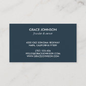 Levendige Navy en Bourgondische Floral Waterverf D Visitekaartje (Achterkant)