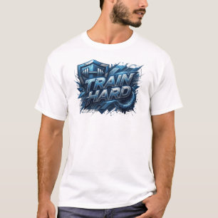 Levendige Navy TRAIN HARD Shirt Design